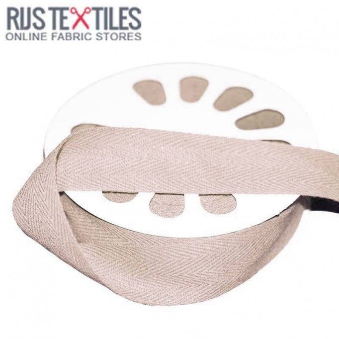 Nastro Twill Di Cotone Beige 25mm - (Nastri)