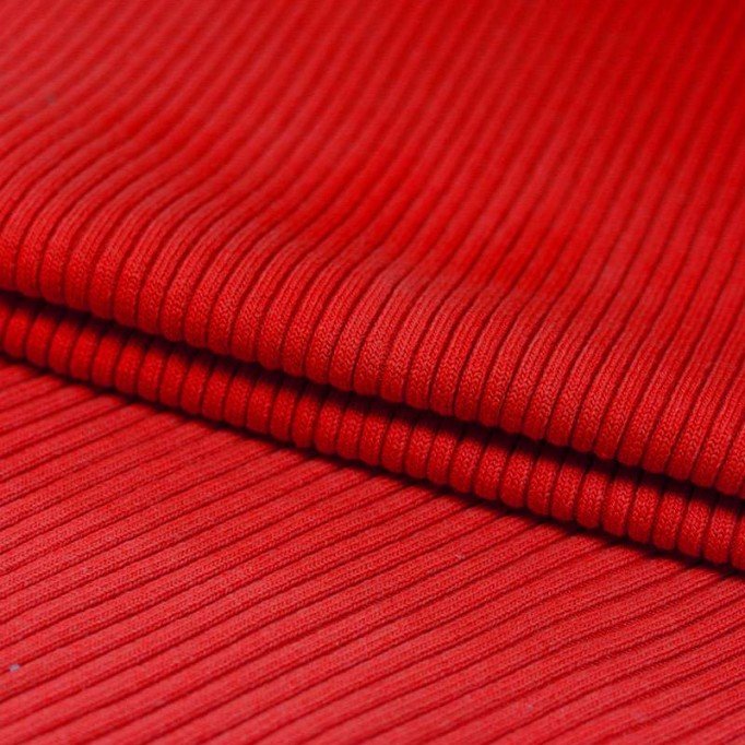 Tissu Bord-Côtes Jumbo Rouge - (Tissu Bord-Côtes )