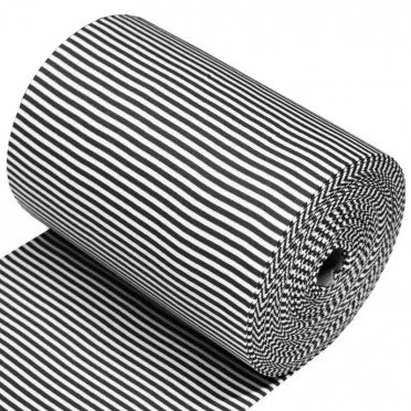 Bordo Maglia Cotone Strisce 5mm Nero Bianco - (Bordo Maglia In Cotone)
