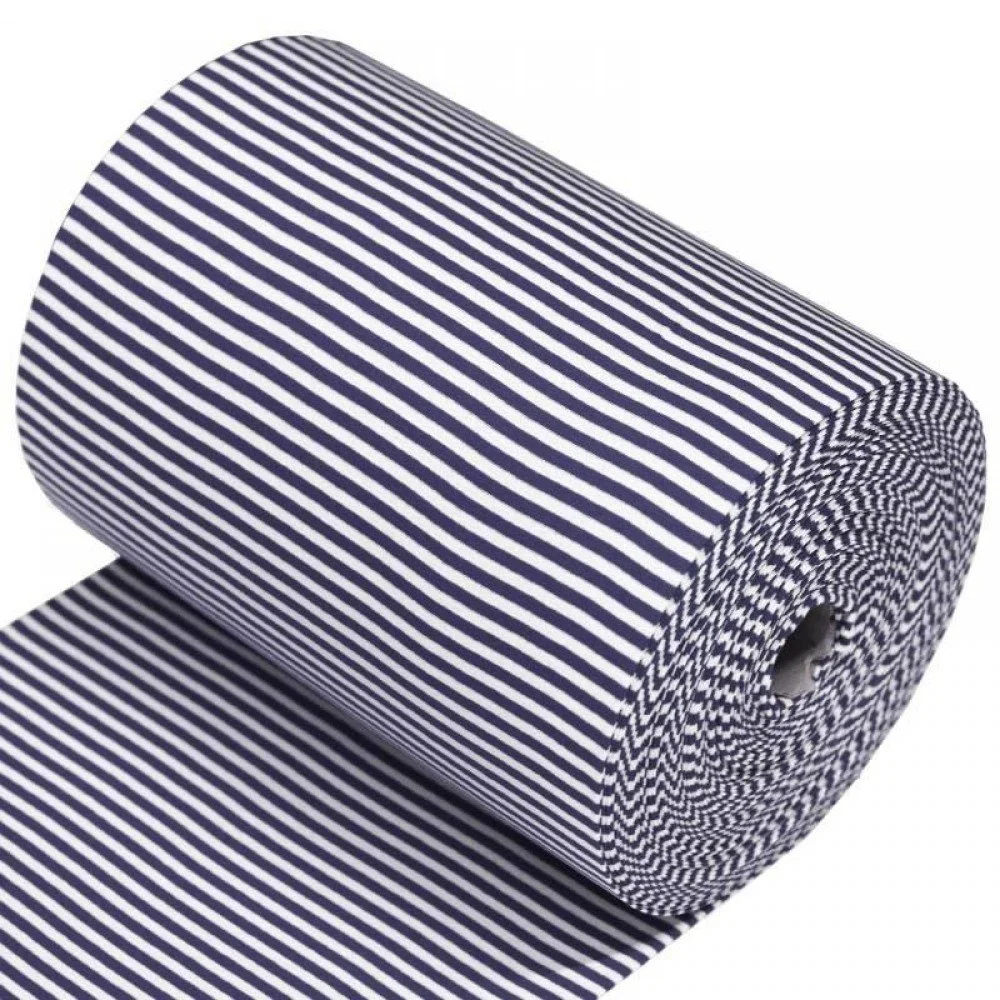 Bündchenstoff Streifen 5mm Marine Weiß