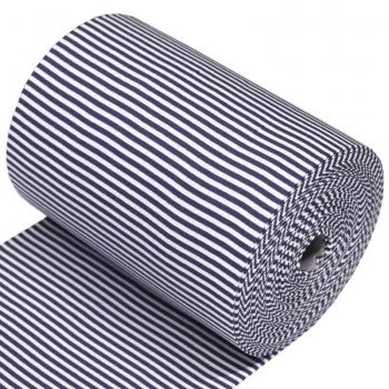 Tissu Bord-Côtes Rayures 5mm Marine Blanc Tissu Bord-Côtes Rayures 5mm Marine Blanc
