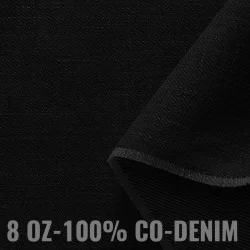 Tessuto Jeans Di Cotone 8-OZ Nero