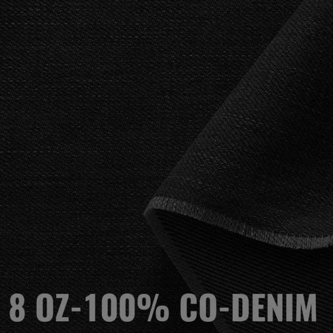 Jeansstof Bomuld 8-OZ Sort - (Jeans Stof Bomuld )