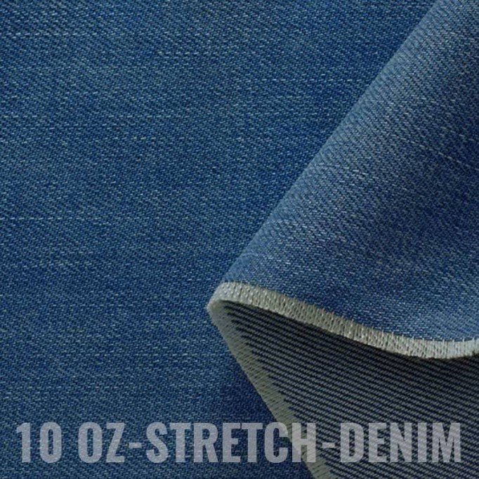 Jeans Stof Stretch 10-OZ Blauw - (Jeans Stoffen Katoen)