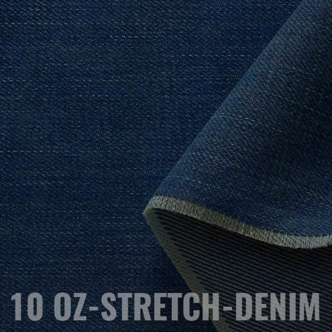 Jeans Stof Stretch 10-OZ Midden Blauw - (Jeans Stoffen Katoen)