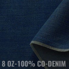 Tessuto Jeans Di Cotone 8-OZ Metà Blu