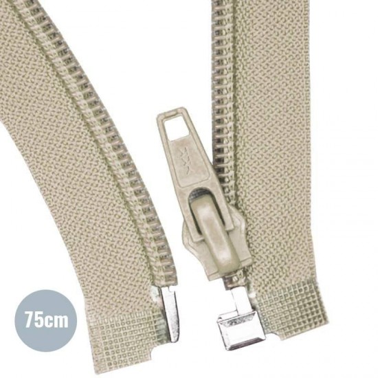 Divisible Zipper YKK Beige 75CM Nylon Divisible Zipper YKK Beige 75CM Nylon