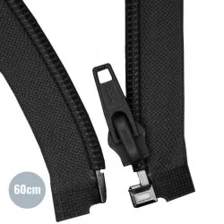 Divisible Spiral Zipper YKK Black (580) 60CM Nylon Divisible Spiral Zipper YKK Black (580) 60CM Nylon