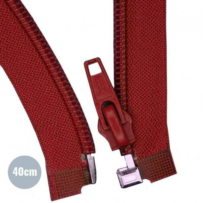 Teilbare Reißverschluss Bordeaux 40CM Nylon - (Teilbare YKK Reissverschlüsse Nylon)