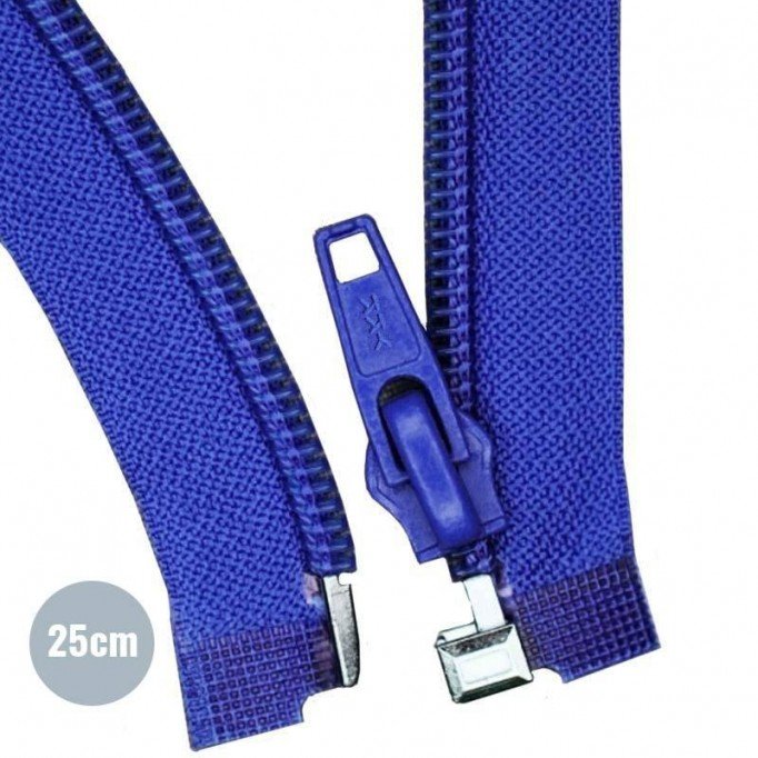 Teilbare Reißverschluss Kobalt 25CM Nylon  - (Teilbare YKK Reissverschlüsse Nylon)