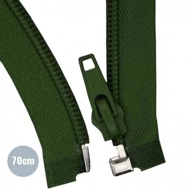 Cerniera Lampo Spirale Divisibile YKK Verde Scuro 70CM Nylon