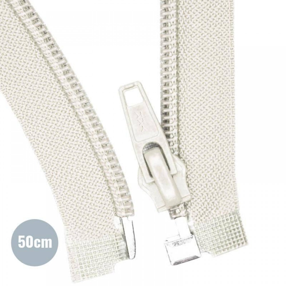 Spiral Lynlås Delbar YKK Råhvid (841) 50CM Nylon