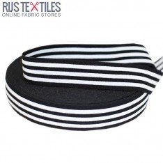 Elastic Tape 40mm Stripe Black White