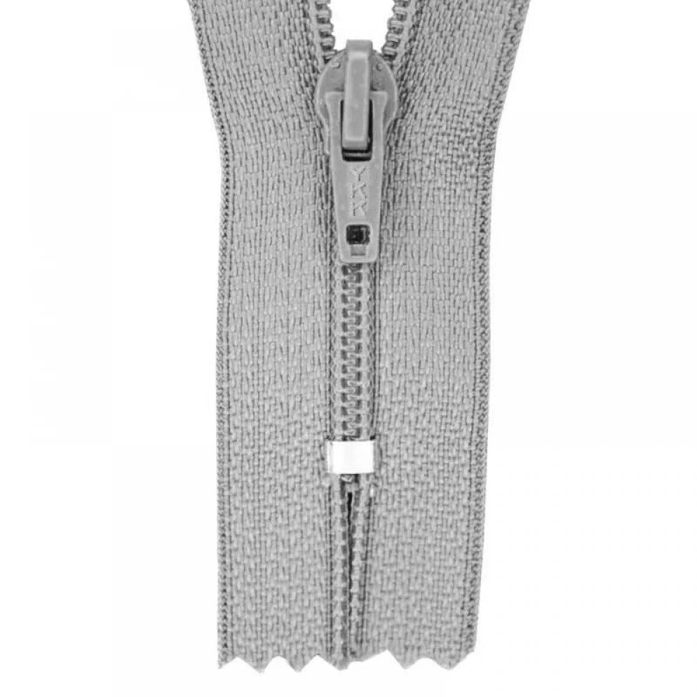 Reißverschlüsse Grau 20CM Nylon  - (Nicht Teilbar YKK Reissverschlüsse Nylon)