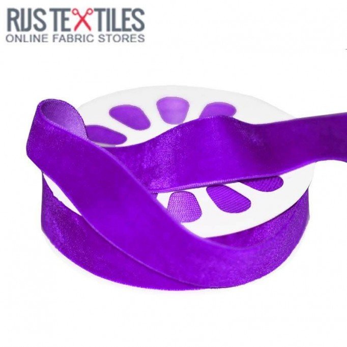 Ruban Velours Violet 25mm - (Rubans)