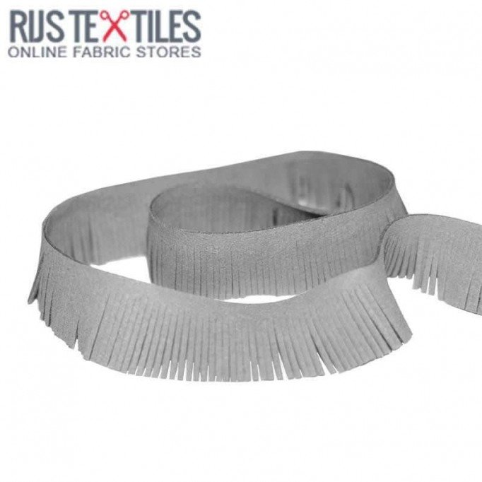 Frange Ruban Suède Gris 3cm - (Rubans)