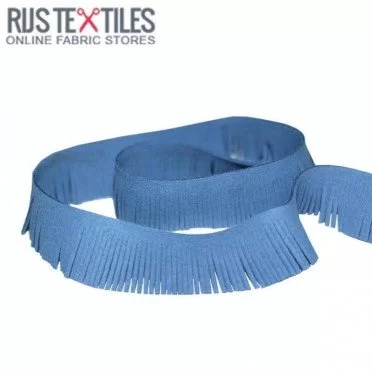 Nastro Frangia Scamosciato Jeans 3cm - (Nastri)