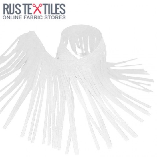 Fringe Trim Suede White 12cm Fringe Trim Suede White 12cm
