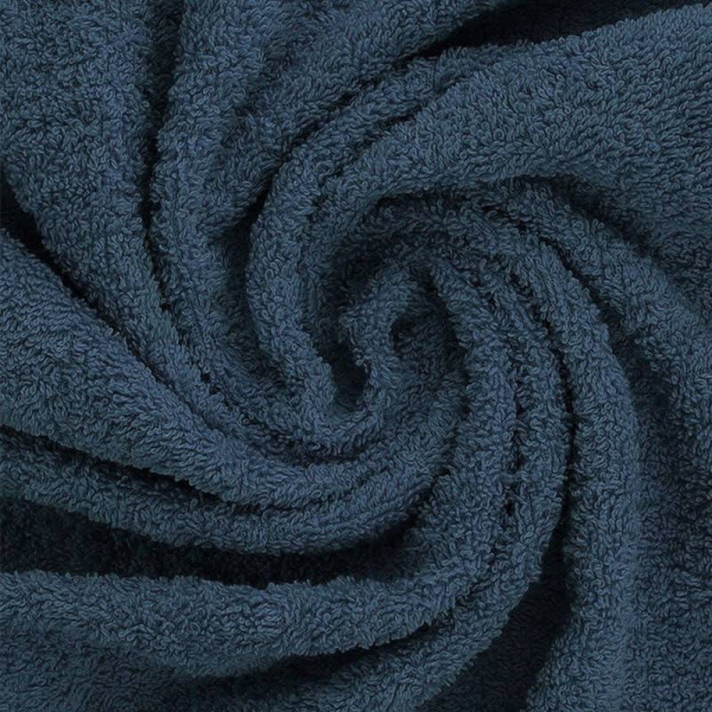 Tessuto Spugna Di Cotone Jeans Scuro