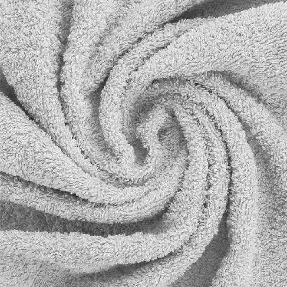 Tessuto Spugna Di Cotone Grigio Argento