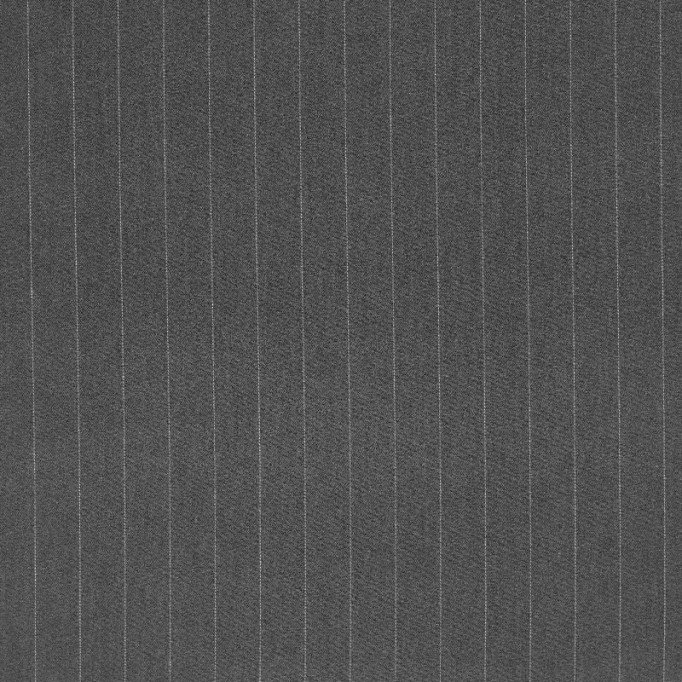 Stretch Gabardine Stoff 18mm Nadelstreifen Grau Meliert  - (Modestoffe)