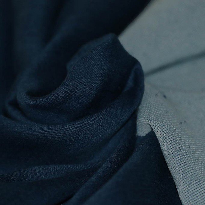 Tissu Jeans Tricot Bleu Foncé - (Tissu Jeans Coton)
