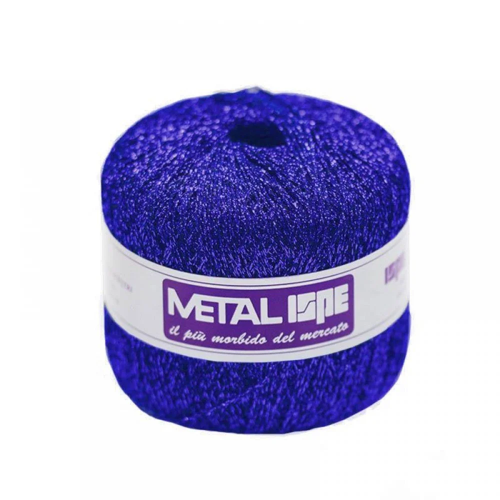 Metallic Knitting Yarn ISPE Needle Size 2 - 3 Cobalt Metallic Knitting Yarn ISPE Needle Size 2 - 3 Cobalt