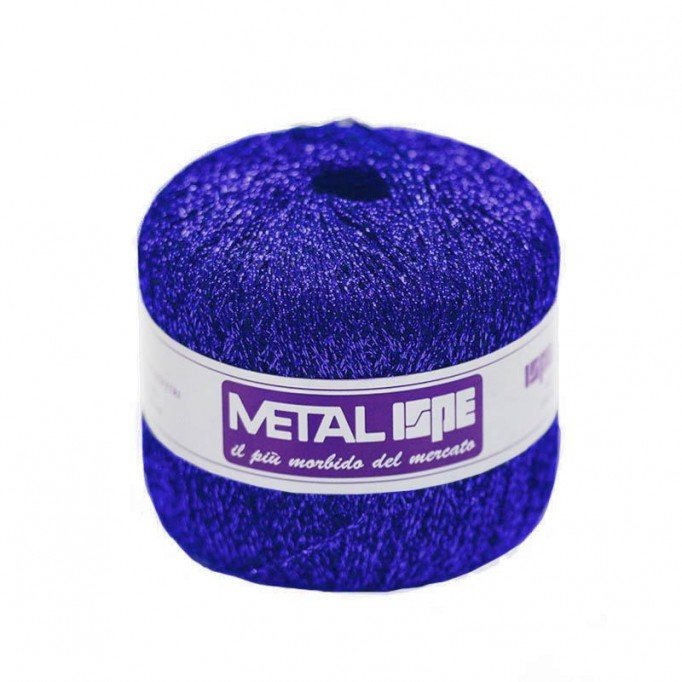 Metallic Knitting Yarn ISPE Needle Size 2 - 3 Cobalt - (Metallic Knitting Yarn Needle Size 2 - 3)