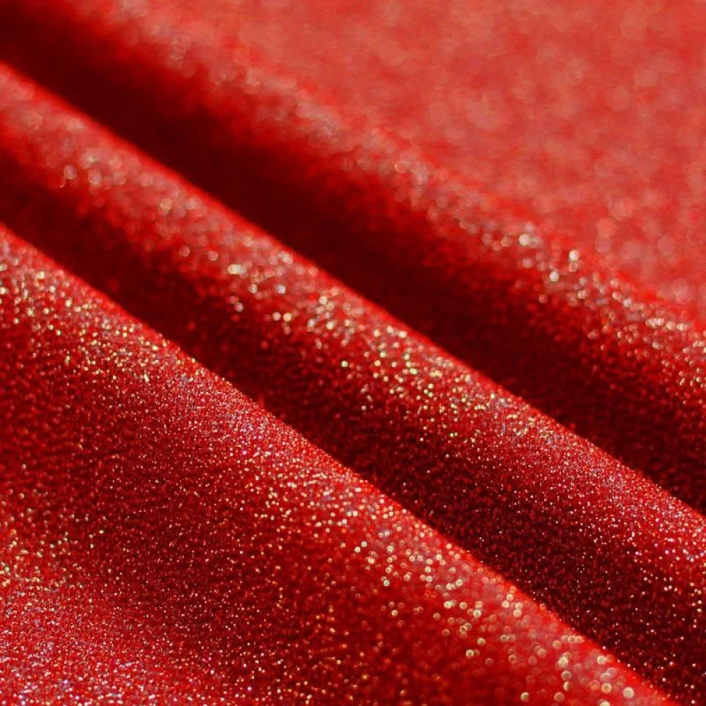Lurex Jersey Glitter Stof Rød