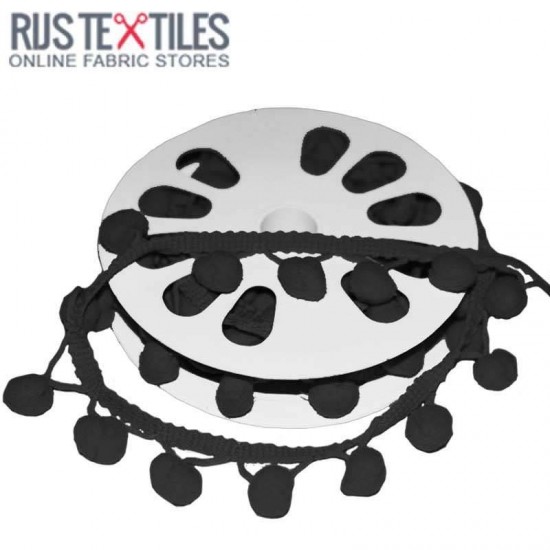 Pom Pom Trim 15mm Black Pom Pom Trim 15mm Black
