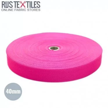 Taśma Nośna Polipropylenowa Fuksja 40mm (Per Meter) | Rijs Textiles Polypropylene Webbing Fuchsia 40mm (Per Meter) Pasek Do Torba