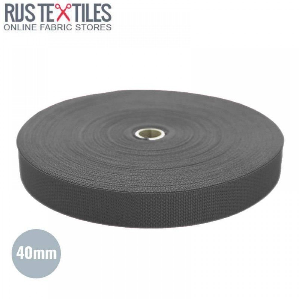 Polypropylene Webbing Dark Grey 40mm (Per Metre) Polypropylene Webbing Dark Grey 40mm (Per Metre)