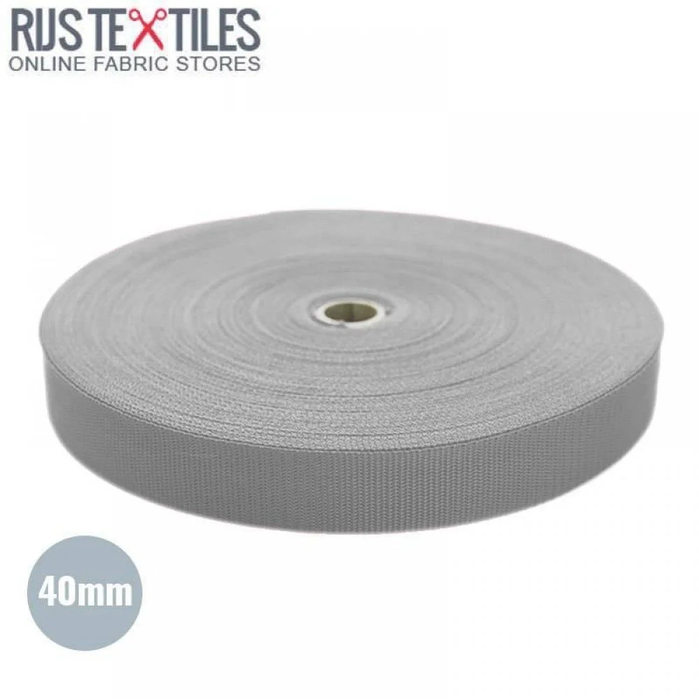 Gurtband Polypropylen Hell Grau 40mm (Meterware)