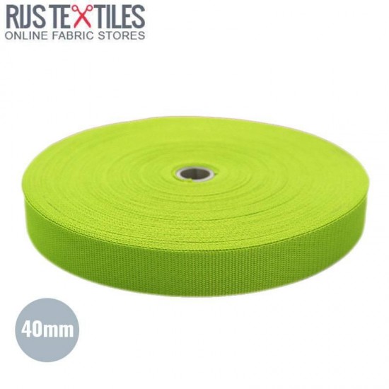 Polypropylene Webbing Lime 40mm (Per Meter) Polypropylene Webbing Lime 40mm (Per Meter)