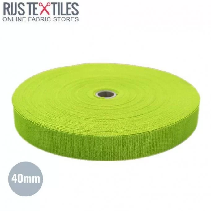 Gjord Polypropylen Lime 40mm (Metermål)  - (Gjordbånd)
