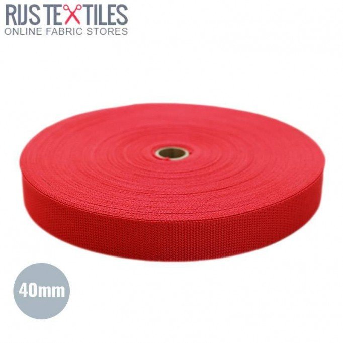 Nastro In Polipropilene Rosso 40mm (Al Metro) - (Nastro Cintura)