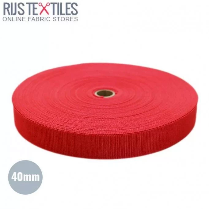 Sangle Polypropylene Rouge 40mm (au Mètre)  - (Ruban Sangle)