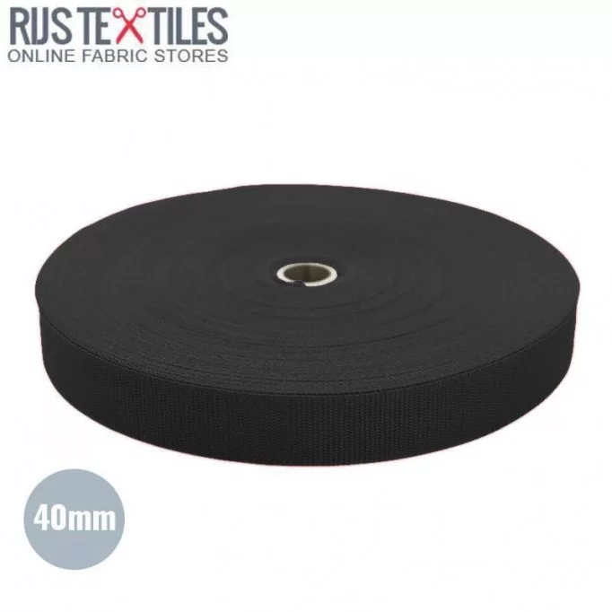 Sangle Polypropylene Noir 40mm (au Mètre) - (Ruban Sangle)