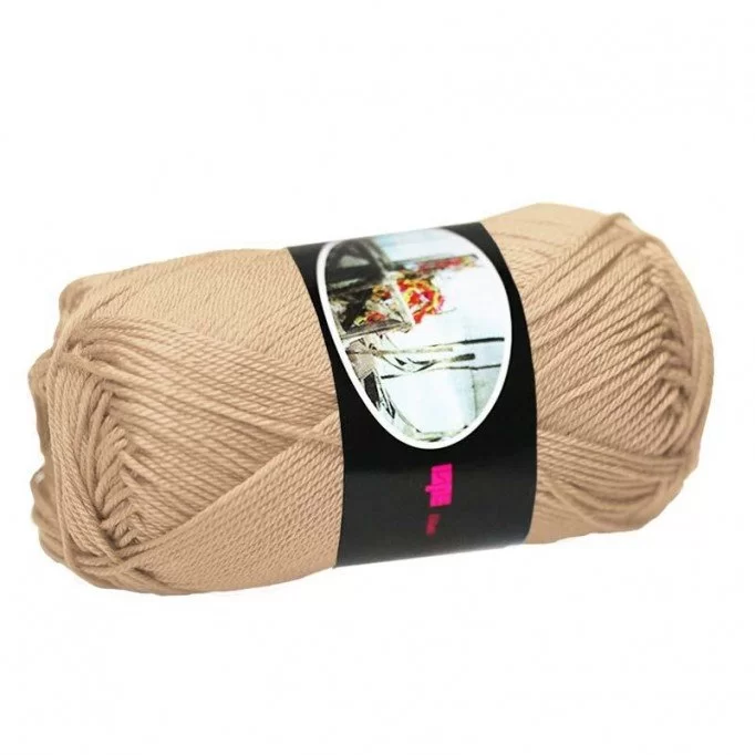 Fils à Tricoter De Coton ISPE Beige Foncé - (Fils En Coton)