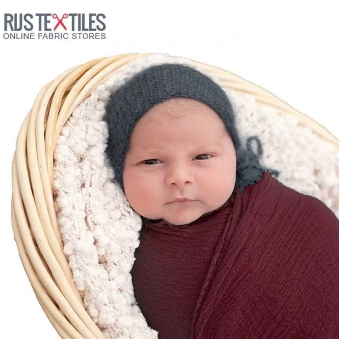 Baby Musselin Stof Bordeaux - (Baby Musselin Stof)