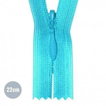 Blinde Rits Aqua 22CM YKK Niet Deelbaar - (Niet Deelbare Blinde Ritsen YKK)