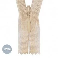 Usynlig Lynlås Beige (573) YKK 22CM Ikke-Delelige