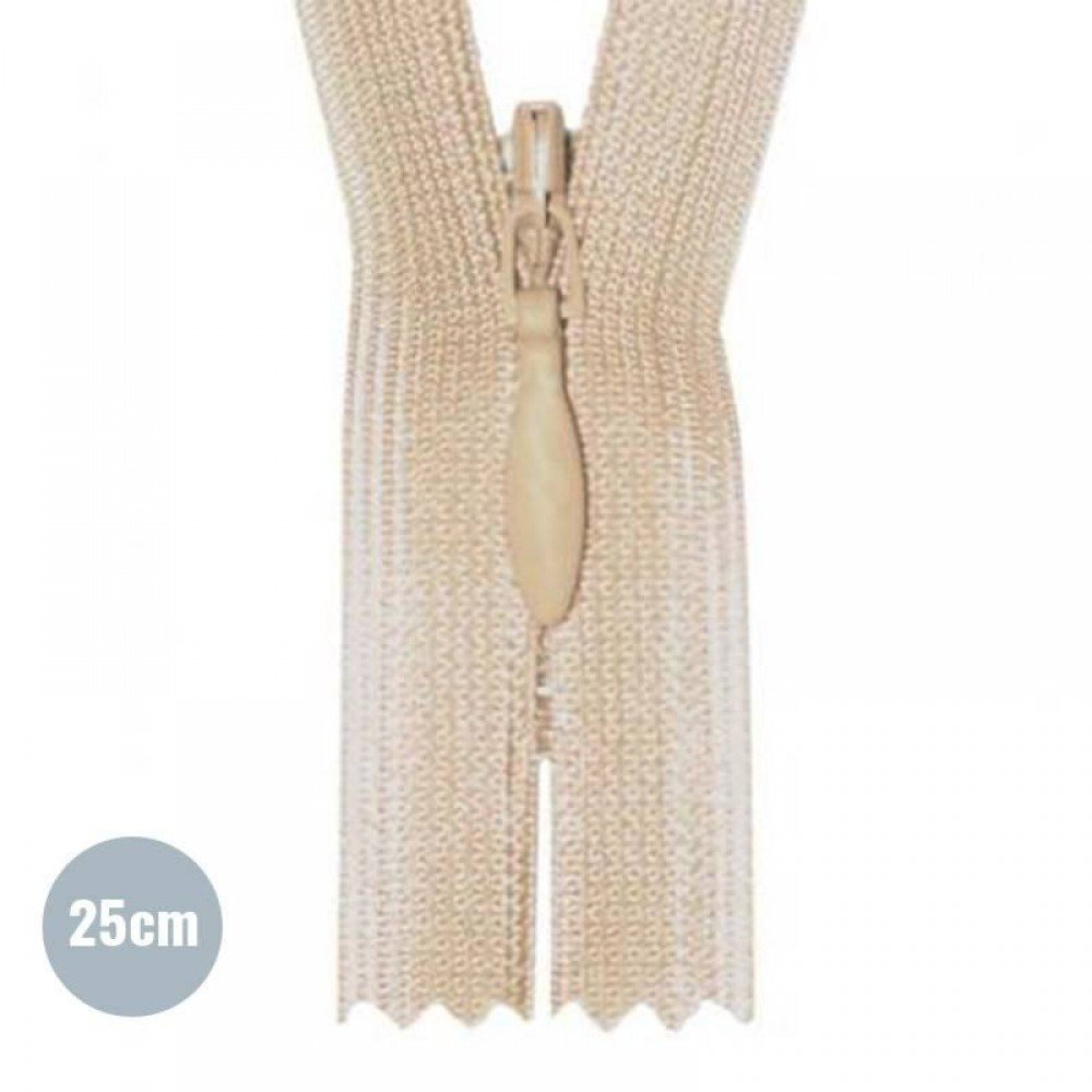 Usynlig Lynlås Beige (573) YKK 25CM Ikke-Delelige