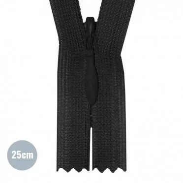 Zip non séparable 25 cm Noir