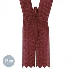 Verdecktem Reißverschluss Bordeaux (527) YKK 25CM Nicht Teilbar Verdecktem Reißverschluss Bordeaux (527) YKK 25CM Nicht Teilbar