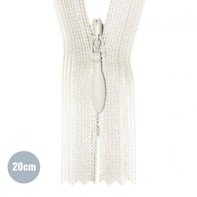 Blinde Rits Ecru 20CM YKK Niet Deelbaar - (Niet Deelbare Blinde Ritsen YKK)