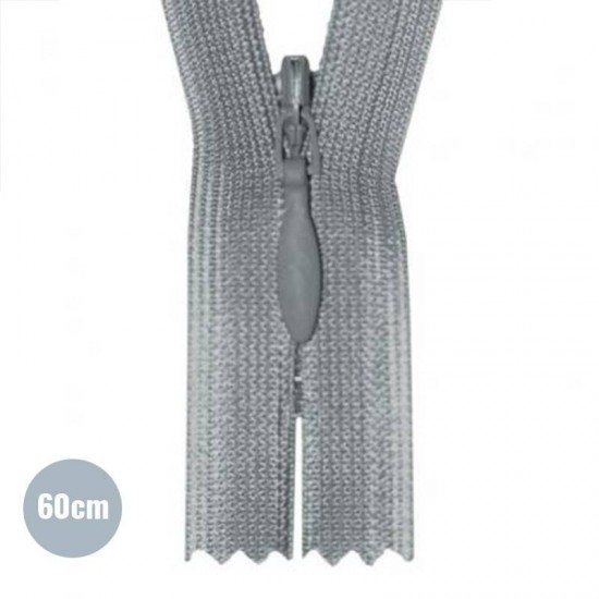 Invisible Zipper Grey YKK 60CM Not Divisible Invisible Zipper Grey YKK 60CM Not Divisible