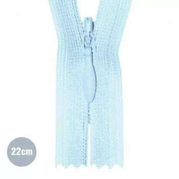 Blinde Rits Licht Blauw (542) 22CM YKK Niet Deelbaar