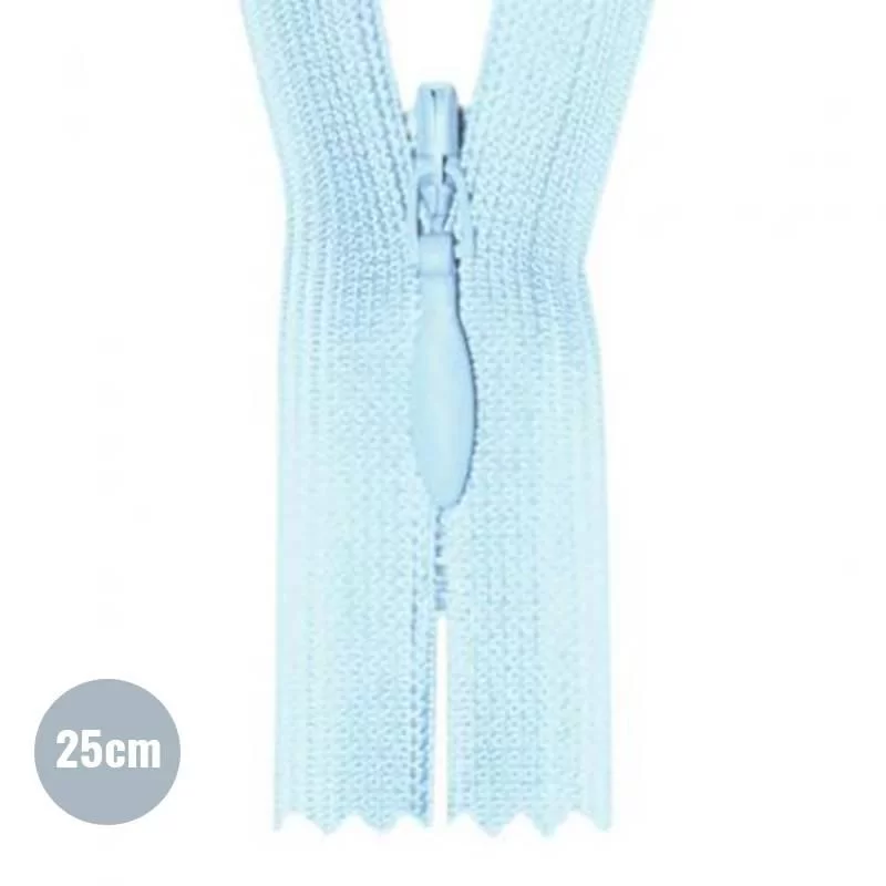 Blinde Rits Licht Blauw (542) 25CM YKK Niet Deelbaar