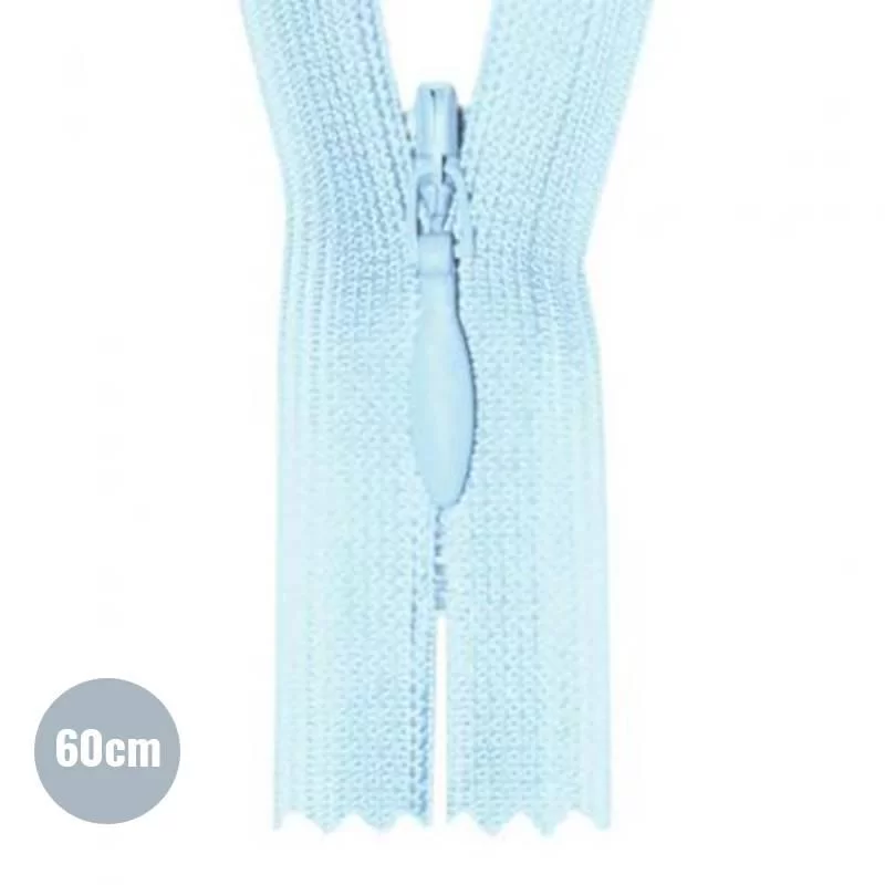 Blinde Rits Licht Blauw (542) 60CM YKK Niet Deelbaar